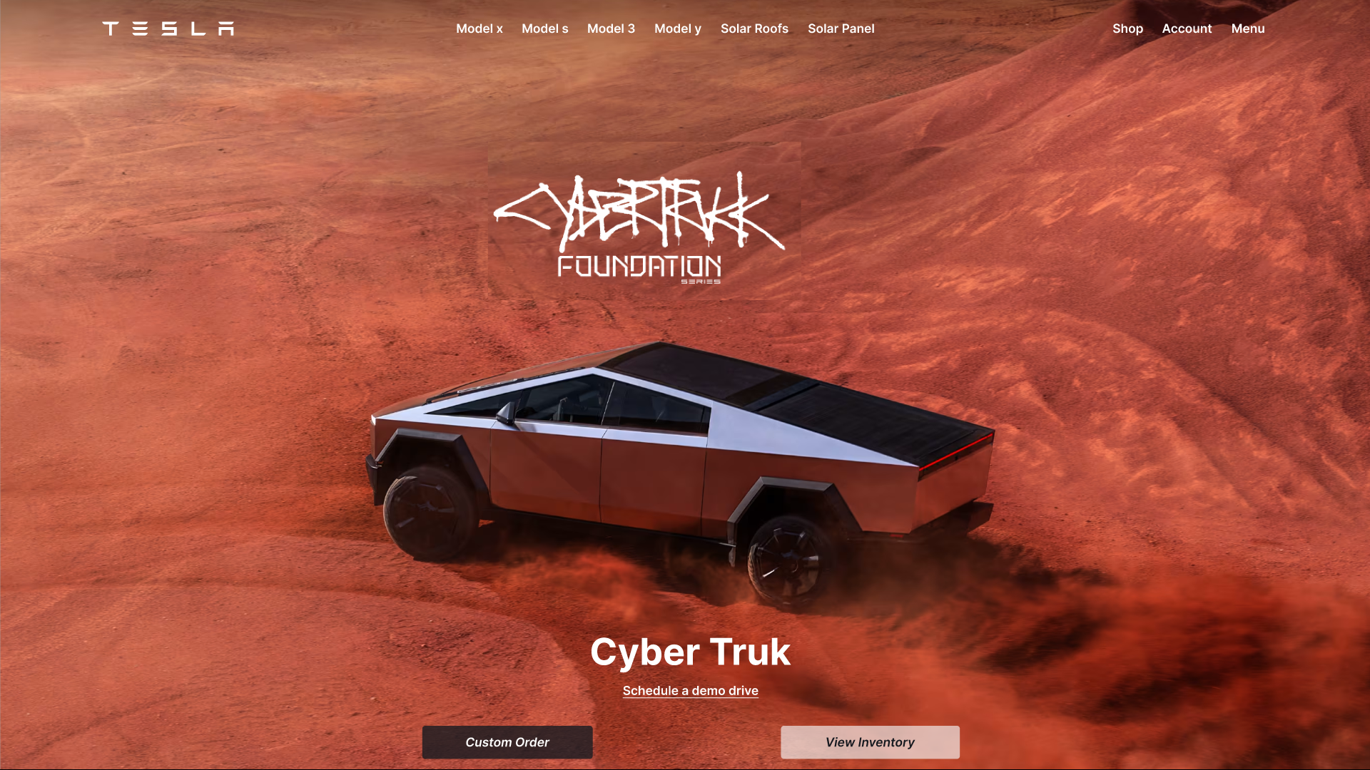 Tesla site screenshot